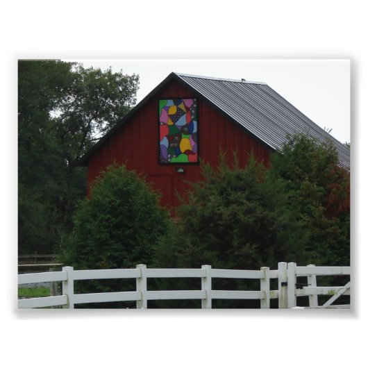 Colorful Barn Quilt Foto Afdruk (Voorkant)
