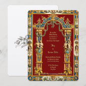 Colorful Baroque Rococo Style Double Frame Wedding Kaart (Voorkant / Achterkant)