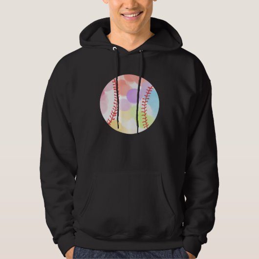 Colorful Baseball Baseball Player Hoodie (Voorkant)