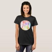 Colorful Baseball Baseball Player T-shirt (Voorkant volledig)