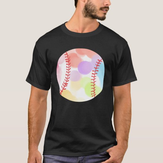 Colorful Baseball Baseball Player T-shirt (Voorkant)