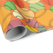 Colorful Baseball Patroon Cadeaupapier (Rol Hoek)