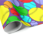 Colorful Baseball Patroon Cadeaupapier (Rol Hoek)