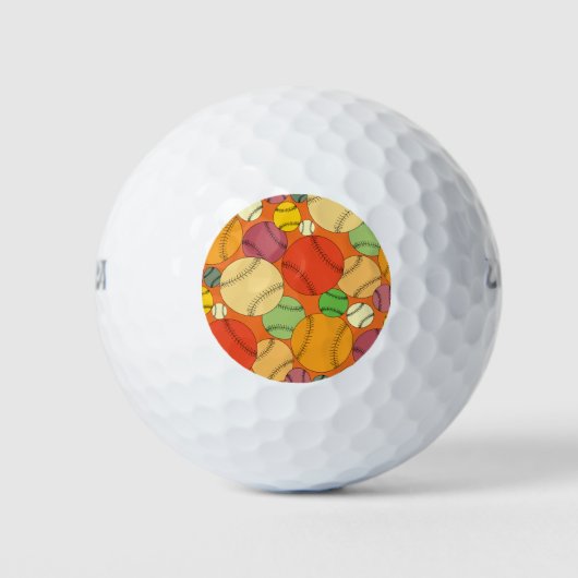 Colorful Baseball Patroon Golfballen (Voorkant)