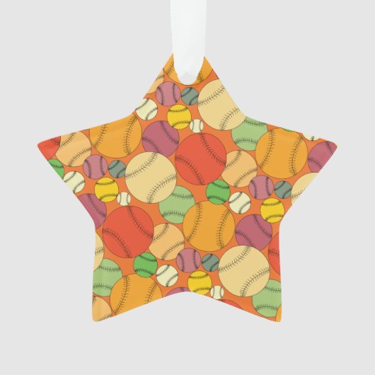 Colorful Baseball Patroon Ornament (voorkant)