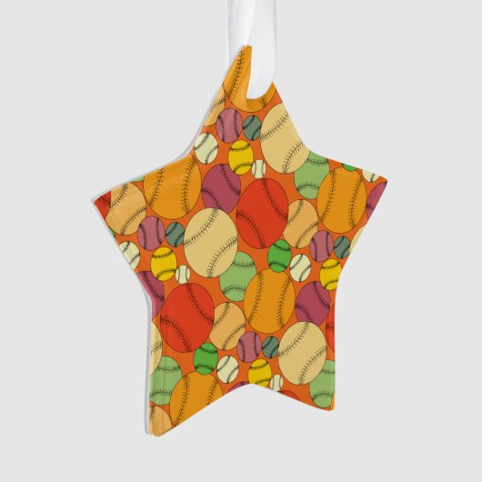 Colorful Baseball Patroon Ornament (voorkant)