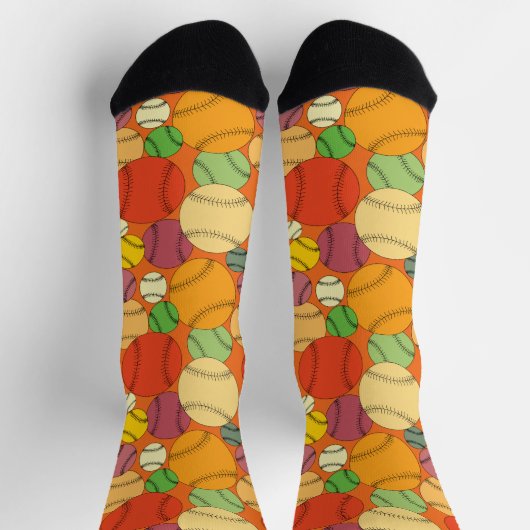 Colorful Baseball Patroon Sokken (Top)