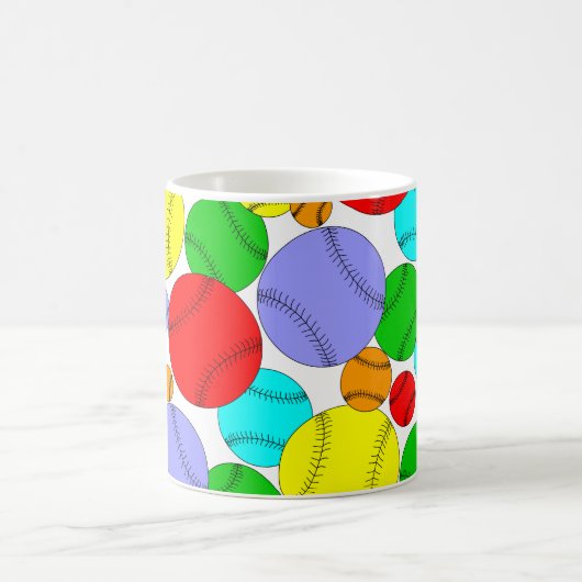 Colorful Baseball Pattern Coffee Mug Koffiemok (Center)