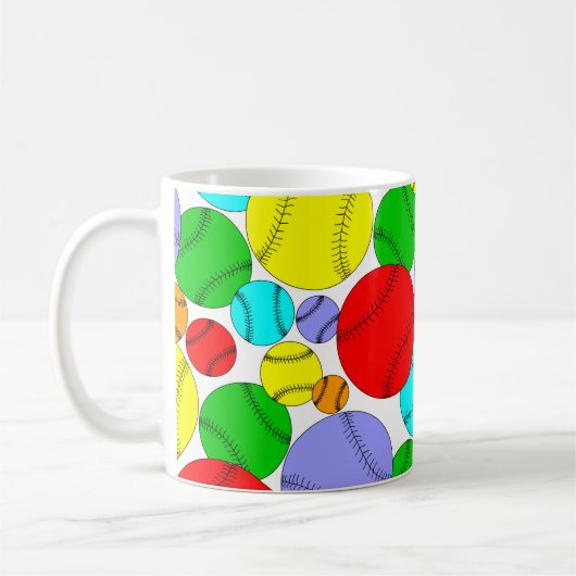 Colorful Baseball Pattern Coffee Mug Koffiemok (Links)