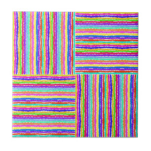 Colorful Basketweve Hand Drawn Tegeltje