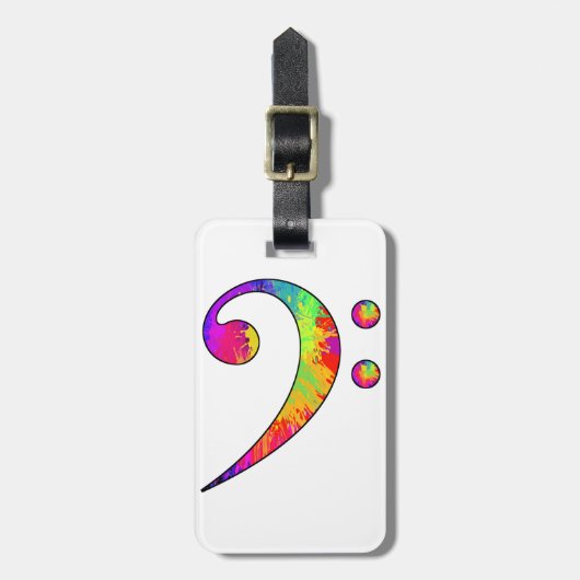 Colorful Bass Clef Bagagelabel (Voorkant verticaal)
