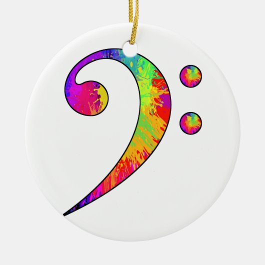 Colorful Bass Clef Keramisch Ornament (Voorkant)