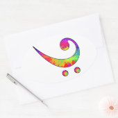 Colorful Bass Clef Ovale Sticker (Envelop)
