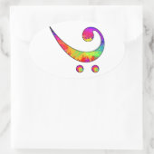 Colorful Bass Clef Ovale Sticker (Tas)