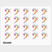 Colorful Bass Clef Vierkante Sticker (Vel)