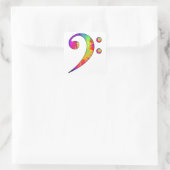 Colorful Bass Clef Vierkante Sticker (Tas)