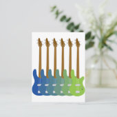Colorful Bass Guiters Briefkaart (Staand voorkant)