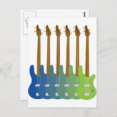Colorful Bass Guiters Briefkaart (Voorkant / Achterkant)