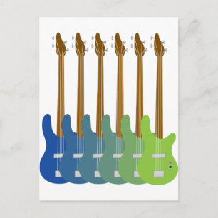 Colorful Bass Guiters Briefkaart