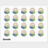 Colorful Bass Guiters Ronde Sticker (Vel)