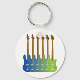 Colorful Bass Guiters Sleutelhanger