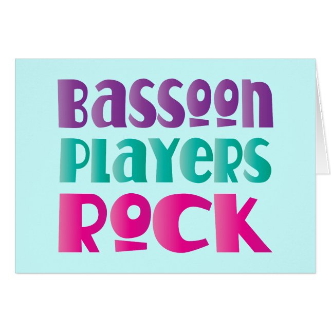 Colorful Basson Players Rock Music Gift (Voorkant Horizontaal)