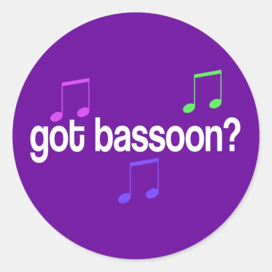 Colorful Bassoon Ronde Sticker (Voorkant)