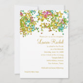 Colorful Bat Mitzvah Gold Star Confetti Kaart (Voorkant)