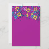 Colorful Bat Mitzvah Gold Star Confetti Kaart (Achterkant)