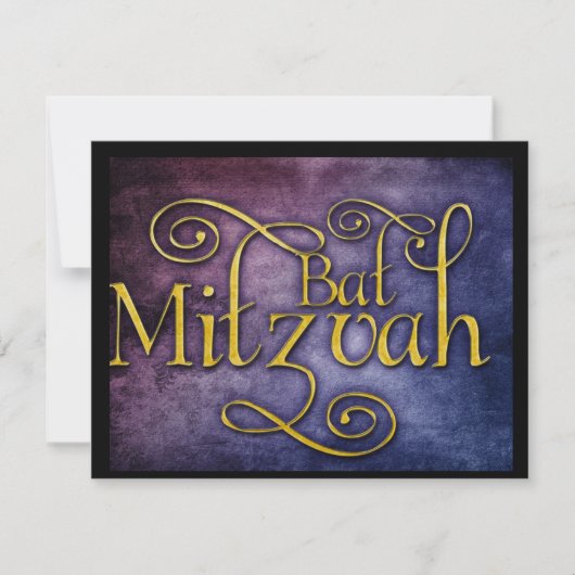 Colorful Bat Mitzvah-ontwerp Kaart (Voorkant)