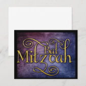 Colorful Bat Mitzvah-ontwerp Kaart (Voorkant / Achterkant)