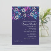 Colorful Bat Mitzvah Silver Star Confetti Kaart (Staand voorkant)