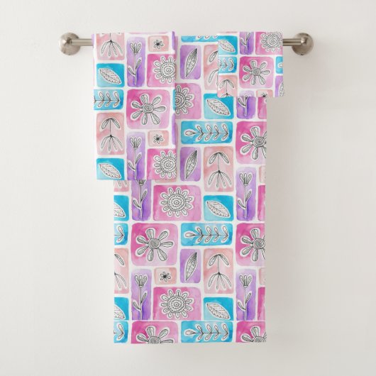 Colorful Bath Towelset Bad Handdoek (Insitu)