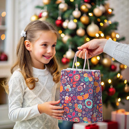 Colorful Batik Illustration Natuur Floral Pattern Klein Cadeauzakje