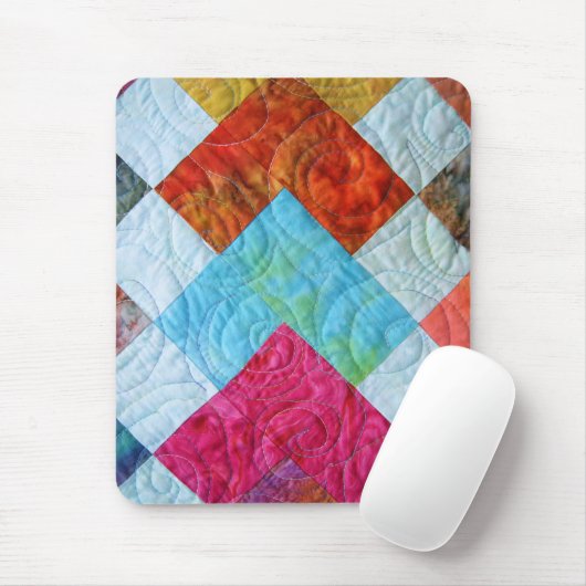 Colorful Batik Quilt Squares Muismat (Met muis)