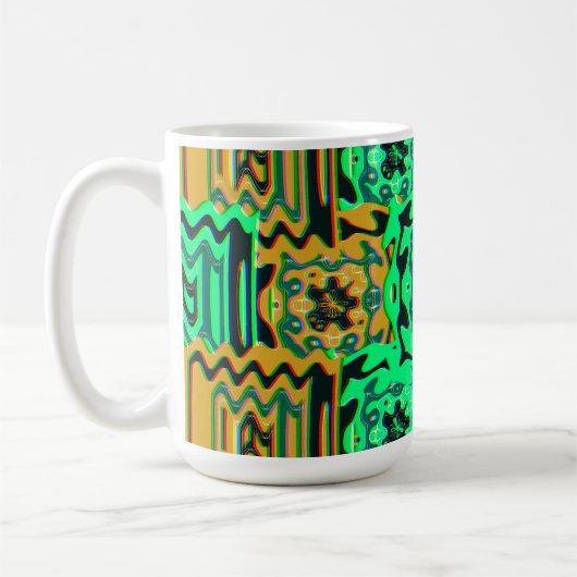 Colorful Bauhaus Geometric Design  Koffiemok (Links)