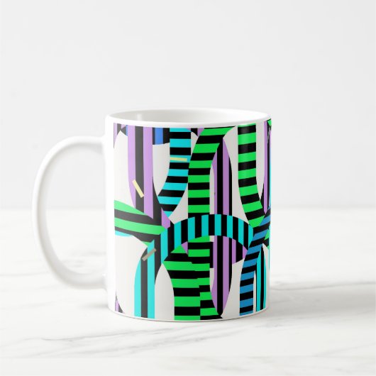 Colorful Bauhaus Geometric Pattern Koffiemok (Links)