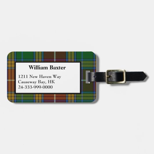 Colorful Baxter Tartan Pset Bagagelabel (Voorkant horizontaal)