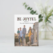 Colorful Be Joyful Holiday Photo Briefkaart (Staand voorkant)