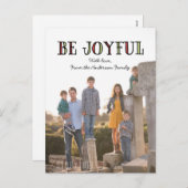 Colorful Be Joyful Holiday Photo Briefkaart (Voorkant / Achterkant)