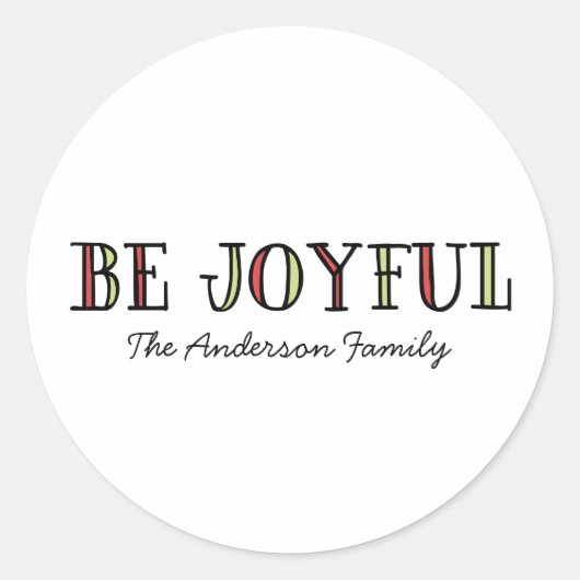 Colorful Be Joyful Holiday Stickers (Voorkant)
