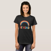 Colorful Be Kind Watercolor Rainbow Design T-shirt (Voorkant volledig)