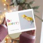 Colorful Be Merry and Photo | PRETTIGE FEESTDAGEN Briefkaart<br><div class="desc">Colorful Be Merry and Photo | PRETTIGE FEESTDAGEN</div>