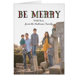 Colorful Be Merry Holiday-fotokaart