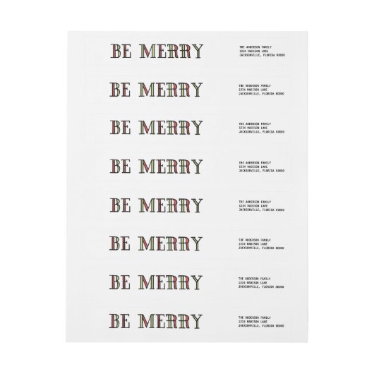 Colorful Be Merry Holiday Labels (Vel)