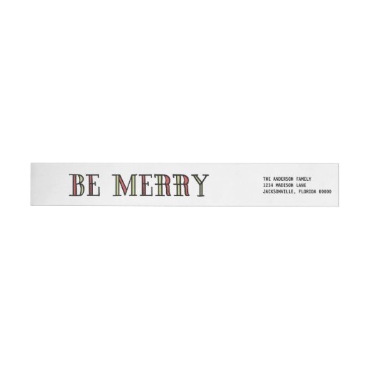 Colorful Be Merry Holiday Labels (Individueel)
