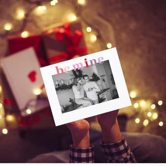 Colorful Be Mine | Paar foto | VALENTIJNS Briefkaart