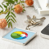 Colorful Beach Ball | jouw namen toevoegen Sleutelhanger (Zijkant)