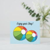 Colorful Beach Ball | jouw tekst toevoegen Briefkaart (Staand voorkant)