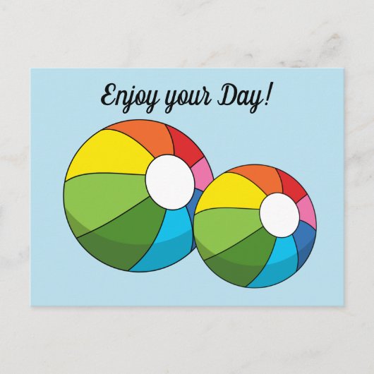 Colorful Beach Ball | jouw tekst toevoegen Briefkaart (Voorkant)